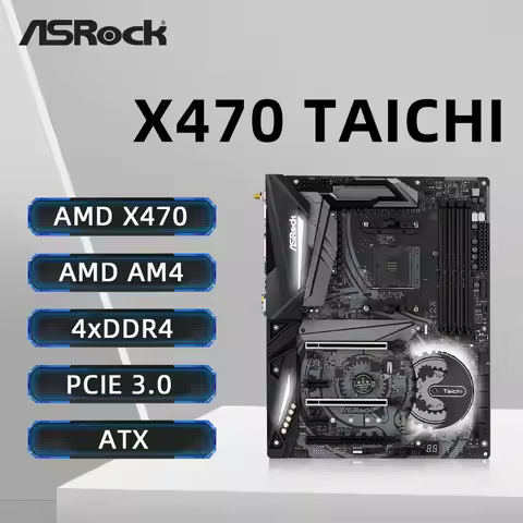 Placa base ASRock X470 Taichi compatible con AMD X470 Ryzen 9 5900X R7 5700X3D R5 5600G CPU 4xDDR4 3