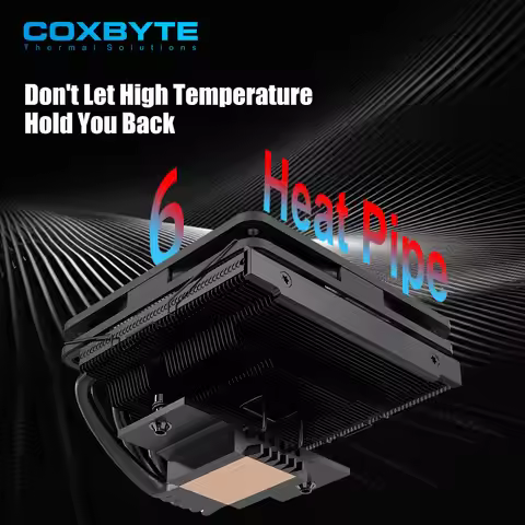 COXBYTE CPU Cooler ITX 4Pin PWM RGB 6 Heat Pipes CPU Air Cooler For AMD AM4/5 Intel LGA1700 1150 115