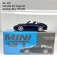 Mini GT No. 412 Porsche 911 Targa 4S Gentian Blue Metallic