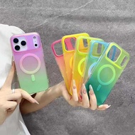 Transparent Trendy Gradient Wireless Charging Covers - Colorful Cases with or iphone 17promax 17pro 