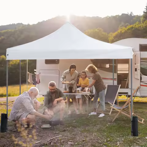 JHK 10x10ft Pop Up Outdoor Canopy Tent Easy Setup Shade Instant Portable Sun Shelter Canopy Tent wit