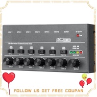 Mini Audio Mixer KTV 6 Channel Professional Stereo Sound Mixer Ultra Low Noise 6 Channel Audio Mixer