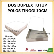 [ 10 PCS ] Dos IVORY TUTUP POLOS TINGGI 10 cm | Dos Kue Box Putih Hampers