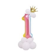 [2667 People Collection] 107cm Gradient Color Number Column Road Guide Balloon Children Baby One Hun