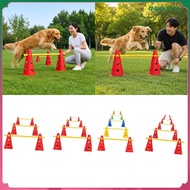 [LzdzlxaaMY] Dog Agility Hurdle Cone Set, Pet Jump Training Set for Running, Sports, Soccer, Footbal
