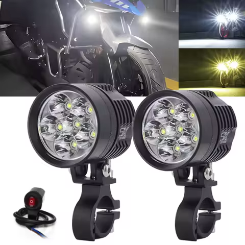 2PCS Universal L6X Headlight LED Motorbike Moto Spotlight Flash Fog Spot Motos Bulb Super bright 12V
