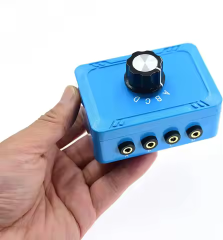 No External Power No Noise Audio selector 3.5 mm TRS Stereo 4 Way Channel Splitter switcher Box Swit
