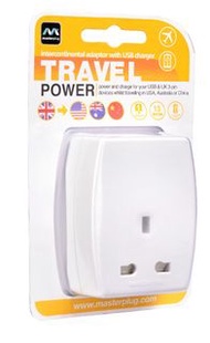 Masterplug - USB 旅行轉換插頭 [三腳-轉-兩腳扁頭] USB Travel Adaptor [HKG to USA] TAUSBUSA2