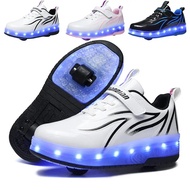 LED Flashing Light Heelys Shoes Double Wheel Roller Skate Shoes for Kids Adults Boys Girls Men Women