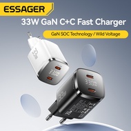 Essager 33W GaN Dual Type-C Charger Digital Display PD3.0 QC4.0 Fast Charging For iPhone16 15-8 iPad
