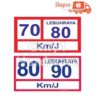 LORRY SPEED LIMIT STICKER SIGN STICKER 70/80 80/90