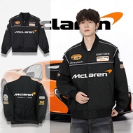 Mclaren Long Sleeve Varsity Jacket,Embroidery Vintage F1 Racing Jaket,Outdoor Sport Windbreak Jeket