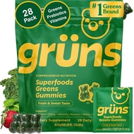 GrunsSuperGreensMultivitaminGummies,SuperfoodGummyVitaminsforWomenandMenwithSpirulina,Chlorella,Adap