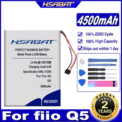 HSABAT 874866 4500mAh Battery for Fiio Q5 Q5S Amplifier Batteries