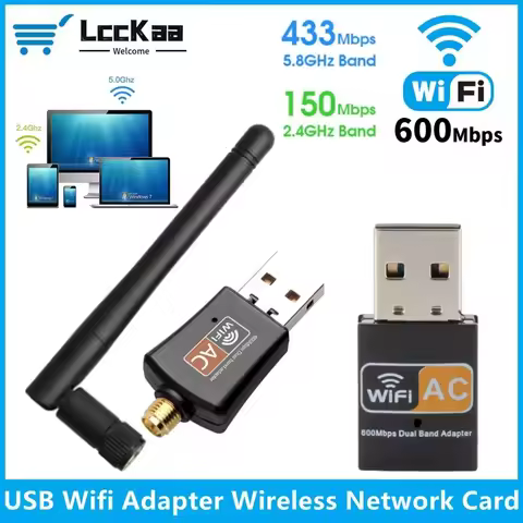 USB WiFi Wireless Network Card 600Mbps USB WiFi Adapter Dual Band 2.4GHz/5GHz wifi dongle with rotat