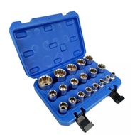 Socket Box 19pcs 12 Point Socket Set Chrome Vanadium Steel