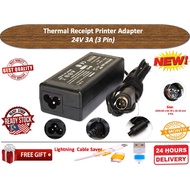 Thermal receipt Printers 24V 2A Adapter For Star TSP600 , TSP650 , TSP100 ZYWELL ZY301 , ZY306 TECH 