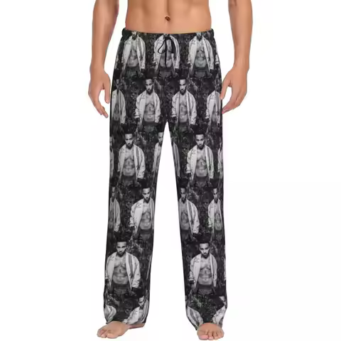 Custom Lewis Hamilton Pajama Pants Men Sleepwear Sleep Lounge Bottoms with Pockets
