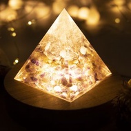 金字塔奧根塔Orgonite奧剛石生命之樹脈輪冥想能量白水晶紫水晶