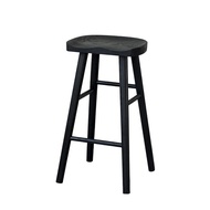 Stool Bar Stool High Chair ทรงเรียบง่าย สไตล์ Wabi Sabi ไม้แท้ สวมใส่สบาย สีดำ สำหรับใช้ในบ้าน ที่นั