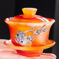 Best Agate Tea Bowl Jade Porcelain Gaiwan 150Ml Luxurious Cup Wit