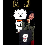 BT21 Jin RJ Tote Bag Boy Band K Pop Korea Idol Character Cute Motif Storage Serb