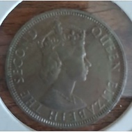 1961 MALAYSIA & BRITISH BORNEO QUEEN ELIZABETH II 50 CENTS COIN.