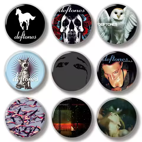 44MM White Pony Around The Fur Ohms Deftones Pin Soft Button Jewelry Creative Badge Brooch Lapel Pin