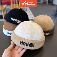 Baby Letter Landlord Hat Autumn Winter Brimless Beanie Hats Korean Casual Kids Docker Cap