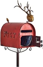 Mailbox Ideas Drop Box Metal Christmas Post Box Floor Standing Parcel Box Outdoor Home Mail Boxes Locking Suggestion Box (Color : Square)