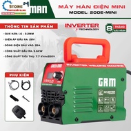 GREEKMAN 200E-MINI electric welding machine, High capacity 7.7KVA*220V, Welding rod 1.6mm-3.2mm, INV