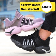Size 35-48 men/women safety shoes steel toe-toe anti-slip construction site shoes work shoes steel toe men casual boots anti-puncture safety shoes breathable sports shoes Kevlar an