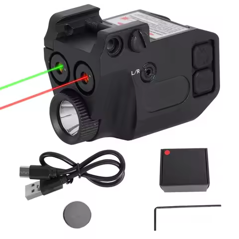 1077 Dual Laser Sight, Laser Pointer, USB Rechargeable, 20mm Picatinny Rail