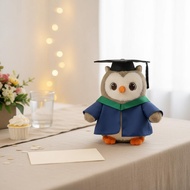 Owl Stuffed Creature in a Cap and Gown Cute Graduation Owl Stuffed Creature Academic Outfit Mortarbo