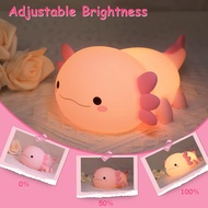 Ammonite Axolotl Gifts, Cute Axolotl Night Light Axolotls Lamp for Kids, Soft Silicone Kids Nursery 