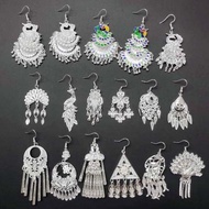 Ethnic Style Earrings Peacock Retro Alloy Ethnic Minority Scenic Spot Imitation Silver Daliang Mountain Yunnan Earrings