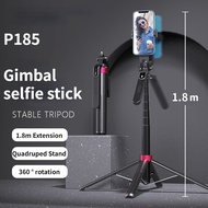 P185 gimbal 1800mm Wireless Selfie Stick Tripod Stand Foldable Monopod for Gopro Action Cameras Smartphones Balance Steady Shooting Live