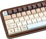 TIMSEKER 130 Keys Minimalist Cute Keycaps, PBT Keycaps Cherry Profile, 1.7mm Five Side Dye Sub Thick