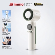 SIMMO Handheld Fan Kipas 199 Level Adjustment Wind Cooler Battery Power Display 4000mAh Rechargeable