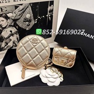 全新閒置✨全港最平 ‼正品任驗 ‼ 🌈CHANEL Matelasse Coin Purse & AirPods Case CD0206B19394VB812 Gold 金色👏現貨 支持陪驗 #女裝銀