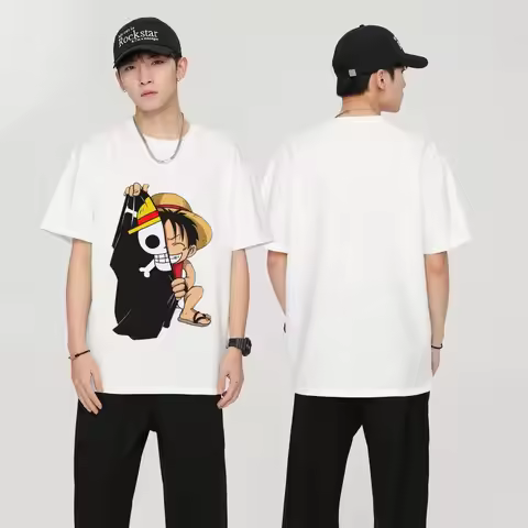GEMILANG TEE ONE PIECE Flag Luffy Tshirt | Kaos Oversize Pria Dan Wanita Cosplay Anime