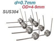 SUS304 V-shaped spiral torsion spring d0.7mm OD4/4.5/5/5.5/6/7/8/9mm  angle 60/90/120/180 degrees(XM