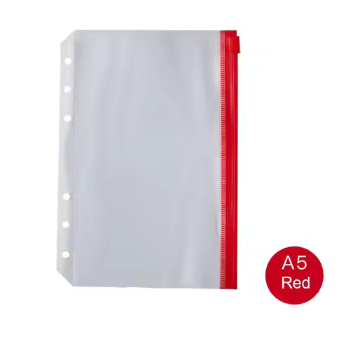 Waterproof Clear Pouch Organizers Loose Leaf Bags 6 Ring Binder Pockets Binder Zipper Folders A5 A6 
