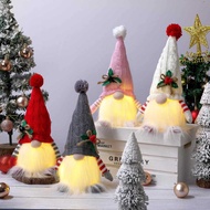 【With Light] Christmas Decorations with Lights Knitted Hats Glowing Dolls Rudolf Dolls Creative Orna