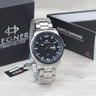 Jam tangan Pria Hegner 5012 Tali Rantai Tanggal hari aktif Original