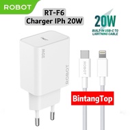 ROBOT RT-F6 ROBOT RT-F6 20W 3A Charger/ with USB C to Lightning Cable 7 Protection ORIGINAL 1 Year W