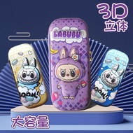 Labubu 3D Three-Dimensional Cartoon Stationery Box Children's Pencil Case Kindergarten Large-Capacit