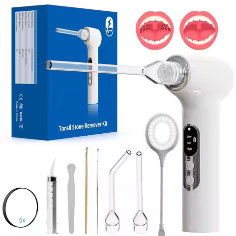 Electronic Tonsil Stone Remover Vacuum，10 in 1 Tonsil Stone Removal Kit，Tonsil Stone Remover Vacuum 