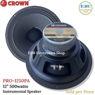 New Crown PRO-1250PA 12inch 500watts Instrumental Speaker Double Magnet PRO1250PA 12" 500watts Profe