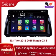 Seicane 10.1 นิ้ว QLED หน้าจอสัมผัส Android 13.0 รถวิทยุหูฟัง GPS 2012 2013 2014 2015 มาสด้า CX-5 CX